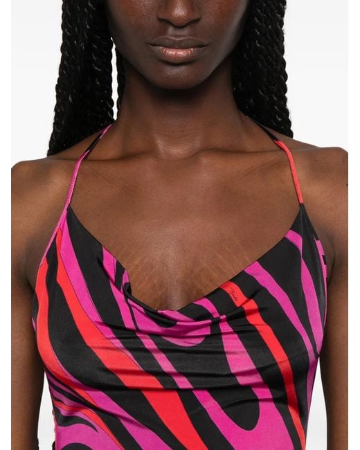 Emilio Pucci Red Marmo-Print Short Dress
