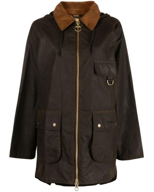 Barbour Highclere Waxed Cotton Jacket in Brown (Black) Lyst