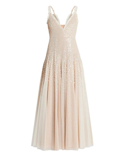 Needle & Thread Natural Tüllkleid mit Paillettenverzierung