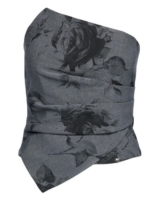 Nissa Top Met Bloemenprint in het Gray