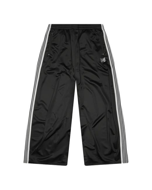 Needles Black Poly Smooth H.D. Side-Stripe Track Pants for men