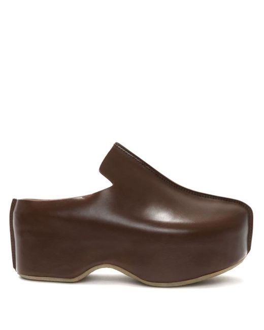 J.W. Anderson Brown Leather Platform Clogs - Women's - Calfskin/rubber/leather