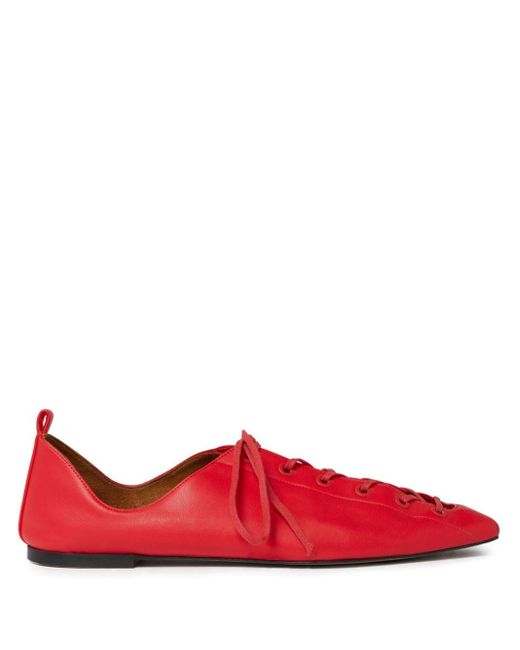 Stella McCartney Red Lace-up Faux-leather Shoes