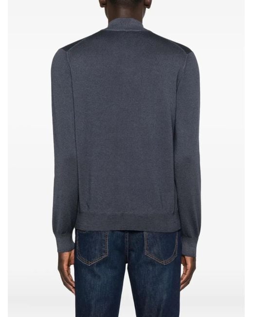 Barba Napoli Pullover mit Reißverschluss in Blue für Herren