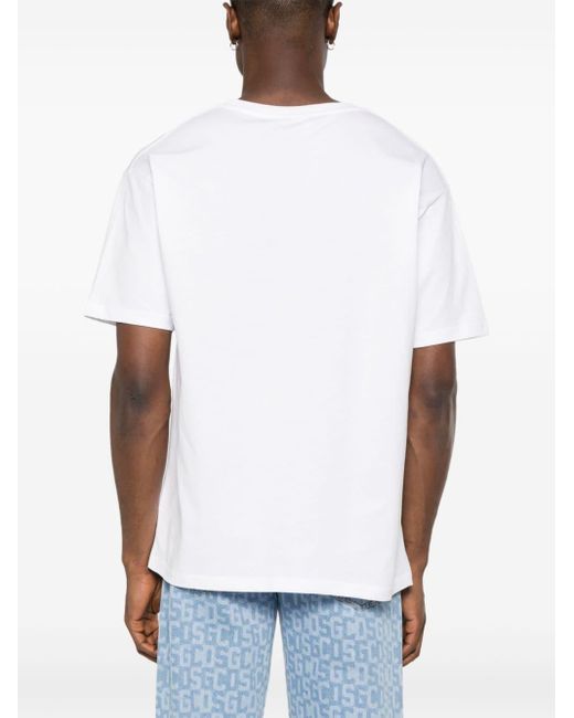 T-shirt en coton à logo brodé Gcds pour homme en coloris White