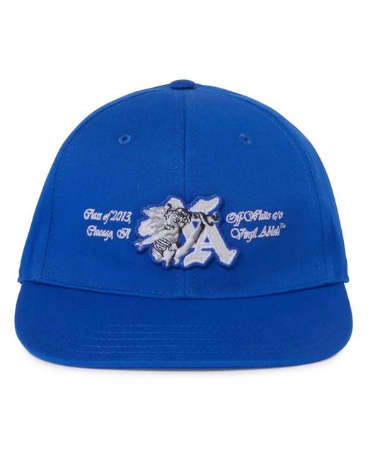 Off-White c/o Virgil Abloh Blue Logo-Appliqué Cotton Baseball Cap for men