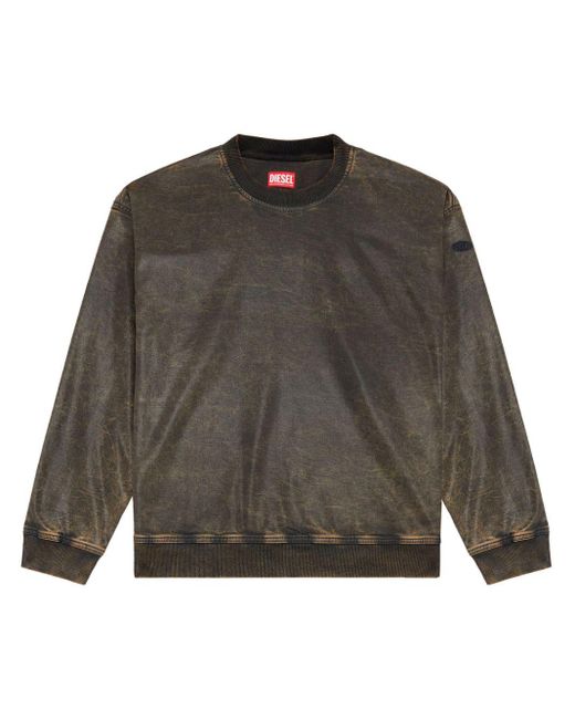 DIESEL Gray D-Krib-S Coated Sweatshirt for men