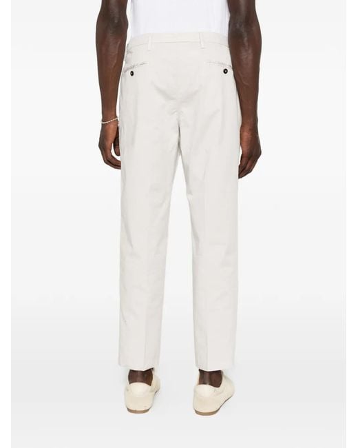 VELA SHOP White Pleated-Detail Tapered Trousers for men