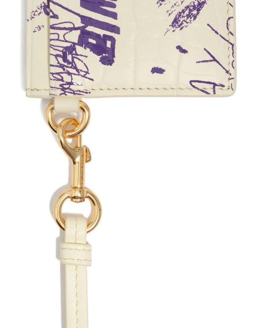 Bimba Y Lola White Croco-Effect Card Holder