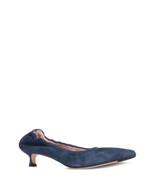 LA ROSE Blue Pointed-Toe Elasticated Pumps