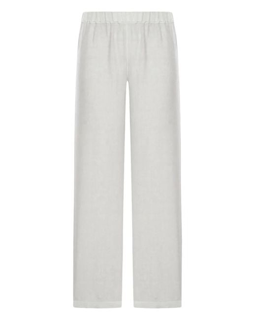 120% Lino White Hose aus Leinen