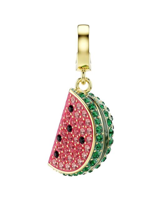 Swarovski White Crystal-Embellished Watermelon Keyring