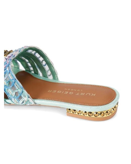 Kurt Geiger Blue Woven Eagle Head Sandals