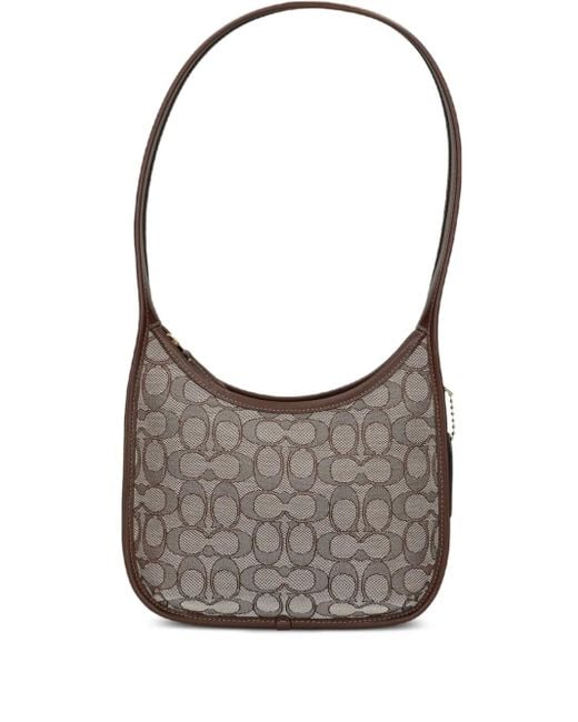 Bolso De Hombro Con Motivo Del Monograma COACH de color Gray