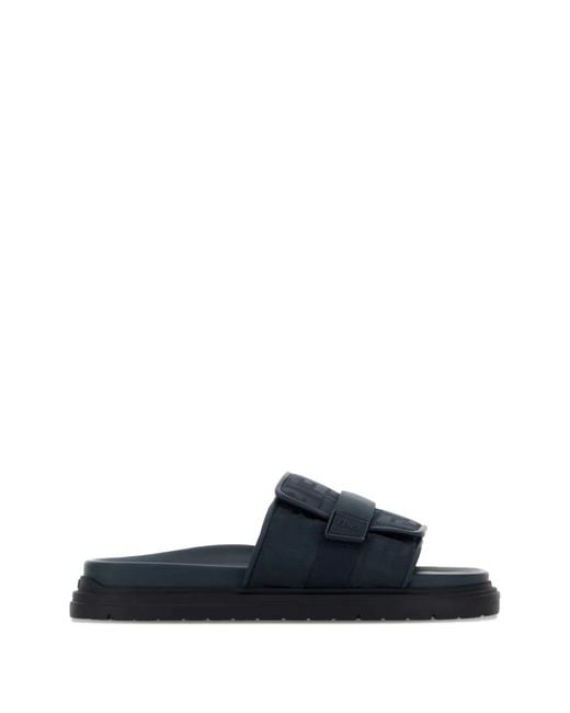 Fendi Blue Logo-Pattern Sandals for men