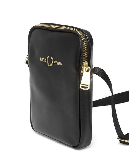 Fred Perry Black Sac À Main Laurel Wreath En Cuir