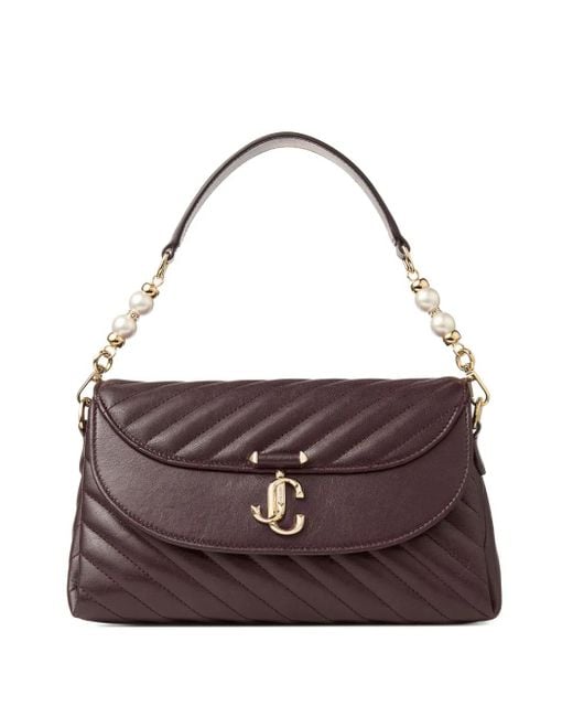 Jimmy Choo Purple Gesteppte Curve Schultertasche