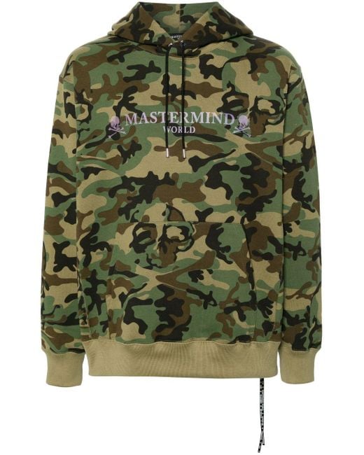 Mastermind Japan Green Camouflage-print Cotton Hoodie for men
