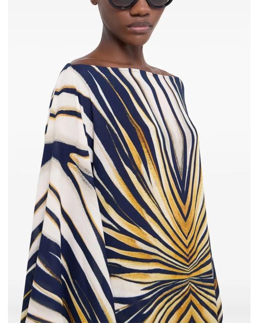 Caftano Ray Of Con Stampa di Roberto Cavalli in Black