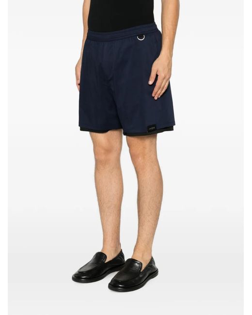 Low Brand Blue Logo-Patch Shorts for men