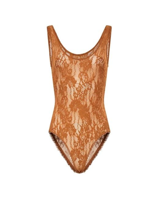 Zimmermann Brown Floral-Lace Body
