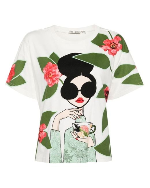 Alice + Olivia Green Evan T-Shirt