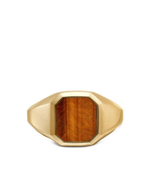 David Yurman Metallic 18Kt Streamline Tiger Eye Signet Ring (14Mm) for men