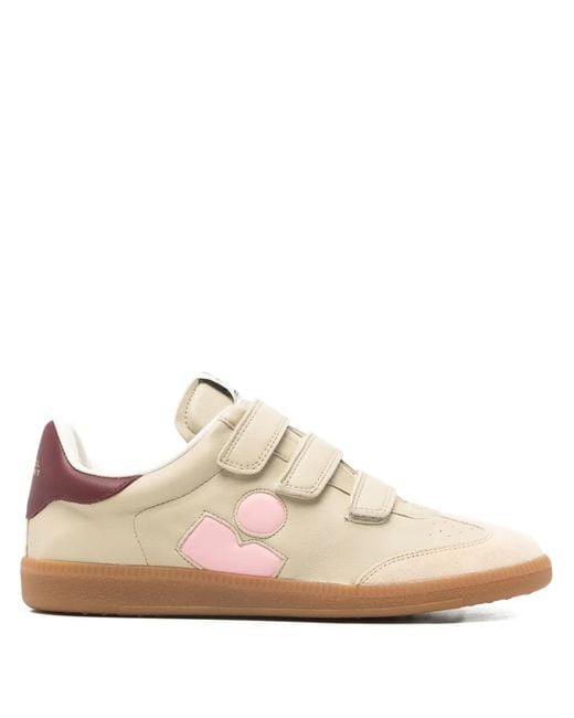 Isabel Marant Pink Beth Side-Logo Touch-Strap Sneakers