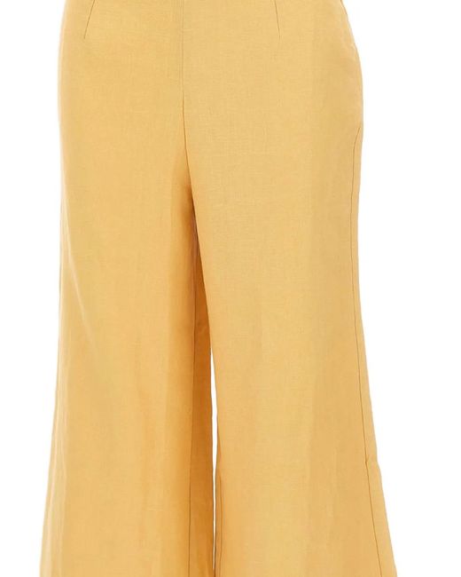 Faithfull The Brand Yellow Syna High-Rise Wide-Leg Trousers