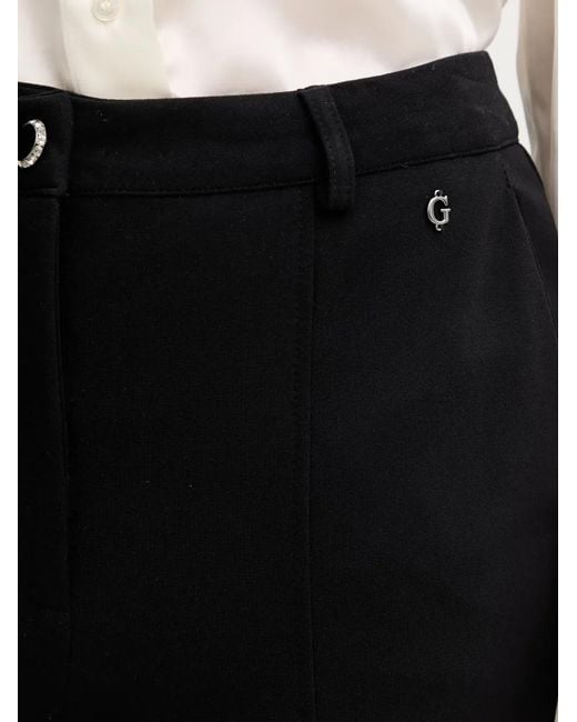 Guess Black Logo-Plaque Trousers