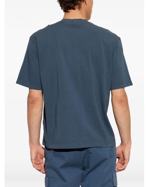Stone Island Blue Logo-Patch T-Shirt for men