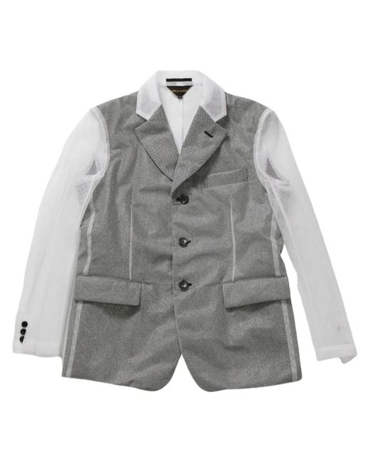 Comme des Garçons Transparent-panelling Blazer Gray