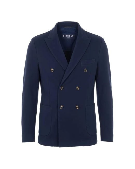 Circolo 1901 Blue Double-Breasted Blazer for men