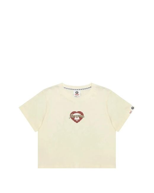 Aape By A Bathing Ape Natural Graphic Cotton T-Shirt