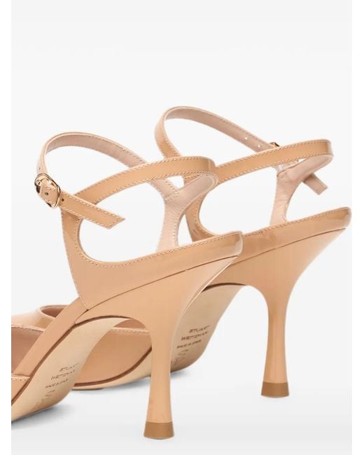 Stuart Weitzman Natural Madison Strap Lackpumps