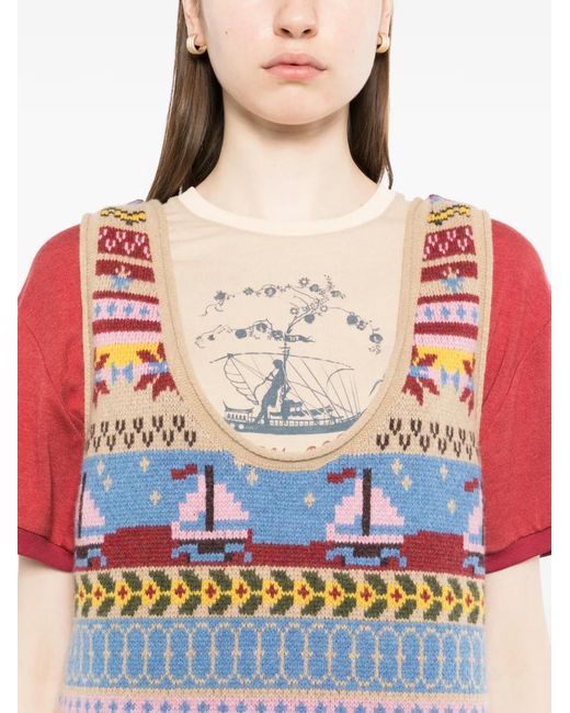 GARCON BY GARCON Pink Patterned Knitted Vest