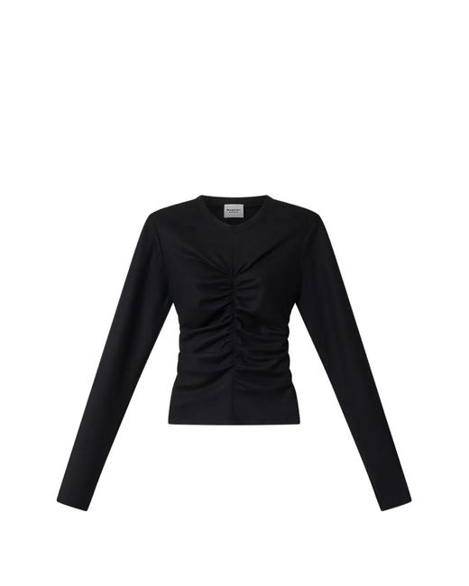Isabel Marant Black Ruched Jersey Top