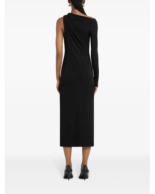 Courreges Black Asymmetric Maxi Dres