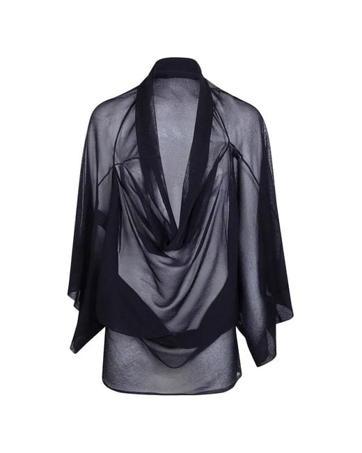 Aviu Blue Sheer Draped Poncho