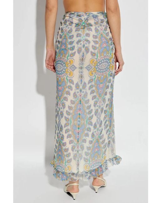 Etro Multicolor Silk Skirt With Decorative Pattern
