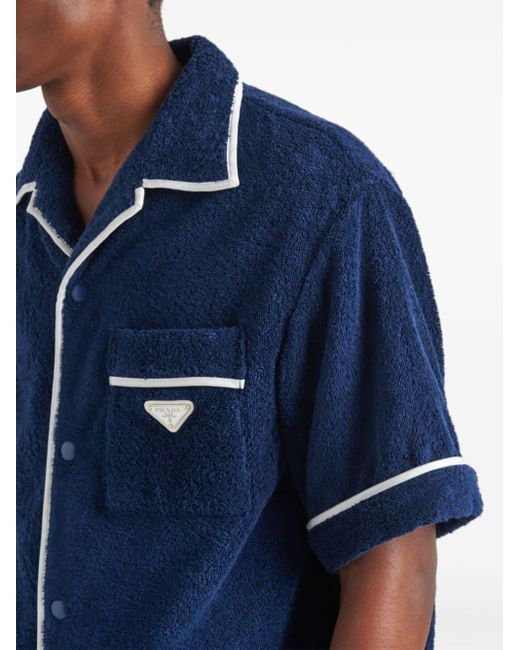 Camisa bowling con botones Prada de hombre de color Blue