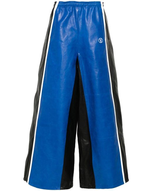 Vetements Blue Colourblock Leather Trousers