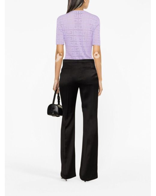 Givenchy Black Flared Cotton Trousers