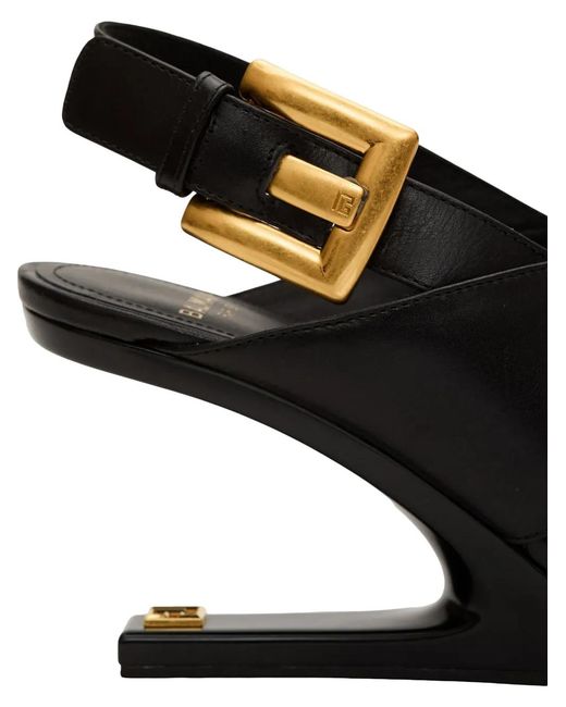 Balmain White Anthem No Wedge Smooth Leather Sandals