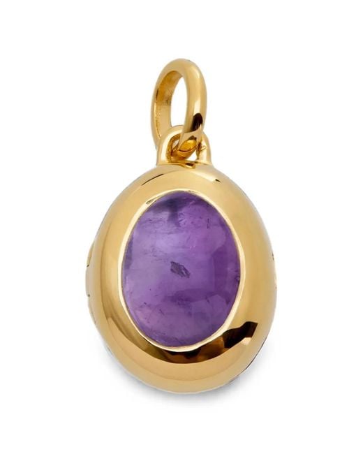 Monica Vinader Pink February Birthstone Locket Necklace