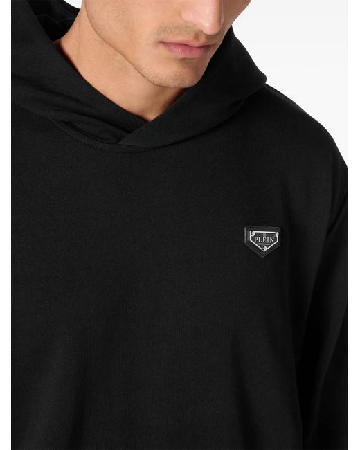 Philipp Plein Black Iconic Plein Hoodie for men