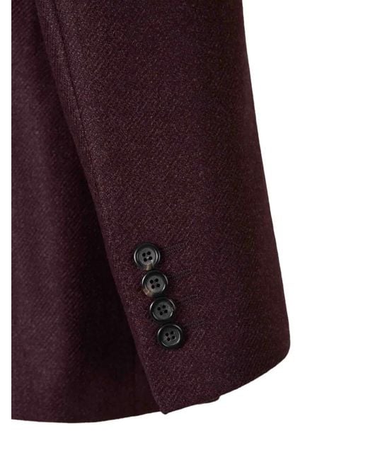 Canali Purple Single-Breasted Wool Blazer for men