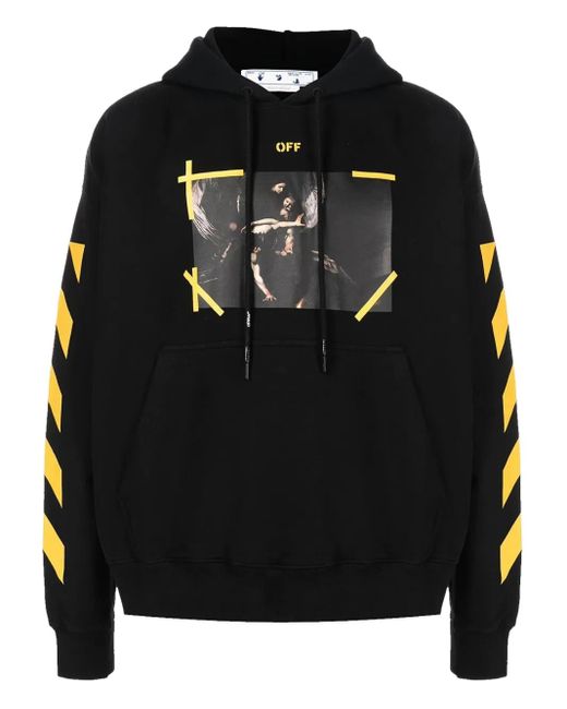 メンズ Off-White c/o Virgil Abloh Diagonal Arrow Caravaggio Narcist Skate Hoodie "black" パーカー