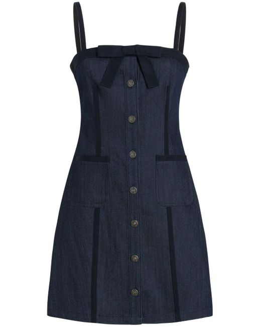 Cinq À Sept Xia Mini-jurk Met Strikdetail in het Blue