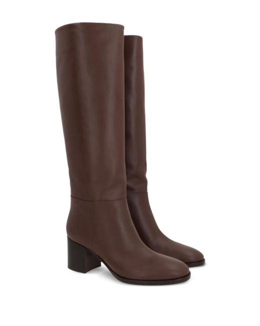 Gianvito Rossi Brown Santiago 85Mm Leather Boots